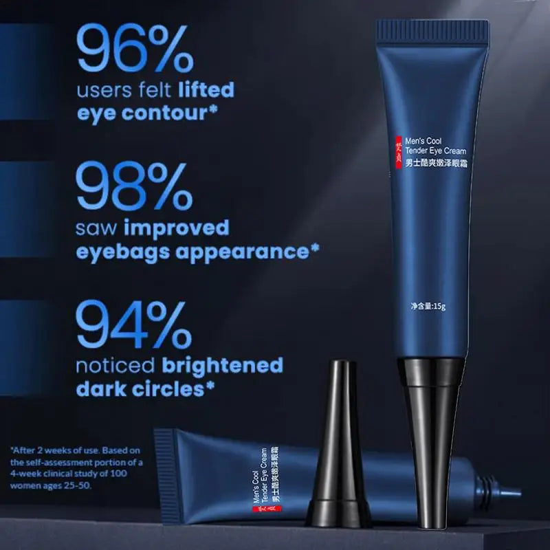 Men Eye Cream Caffeine Hyaluronate Cool Eye Gel Moisturizing Under Eye Cream For Dark Circles Puffiness Fine Lines Eye Care