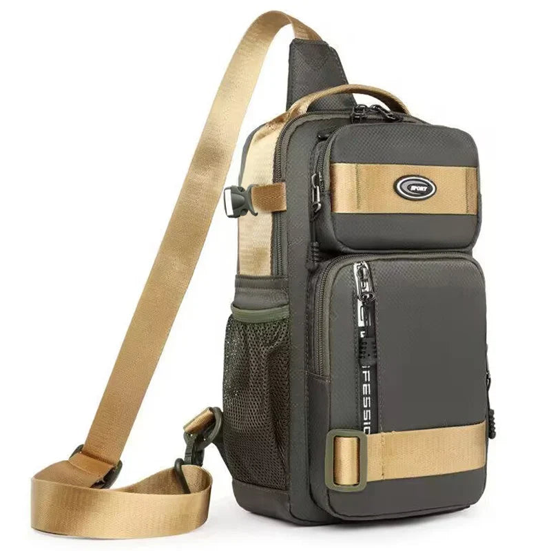Riding backpack for men, men's chest bag, casual men's single shoulder bag, lightweight and large-capacity crossbody bag
