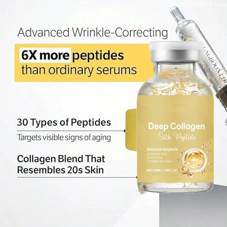 Silk Peptide Ampoule | Anti-Aging Serum with Collagen & 30 Peptide Complex for Intensive Lifting, Skin Tightening & Firming
