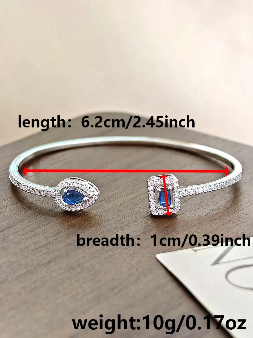 Trendy Snake Punk Pear Shape Silver Color on Hand Adjustable Open Bangle for Women Anniversary Gift Jewelry Wholesale S5214bb