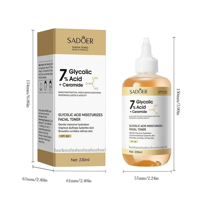 Toner SADOER Glycolic Acid Soothing Moisturizing Serum Improves Dirty and Dry Skin Fine Lines