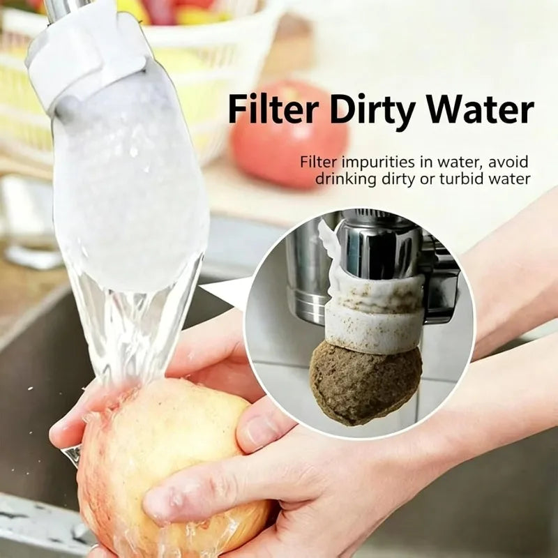 300/30PCS Faucet Filter Cotton Tap Water Filter Bag Faucet Anti Splash Tap Purifier Bag Kitchen Thickened Washable Sediment Bag