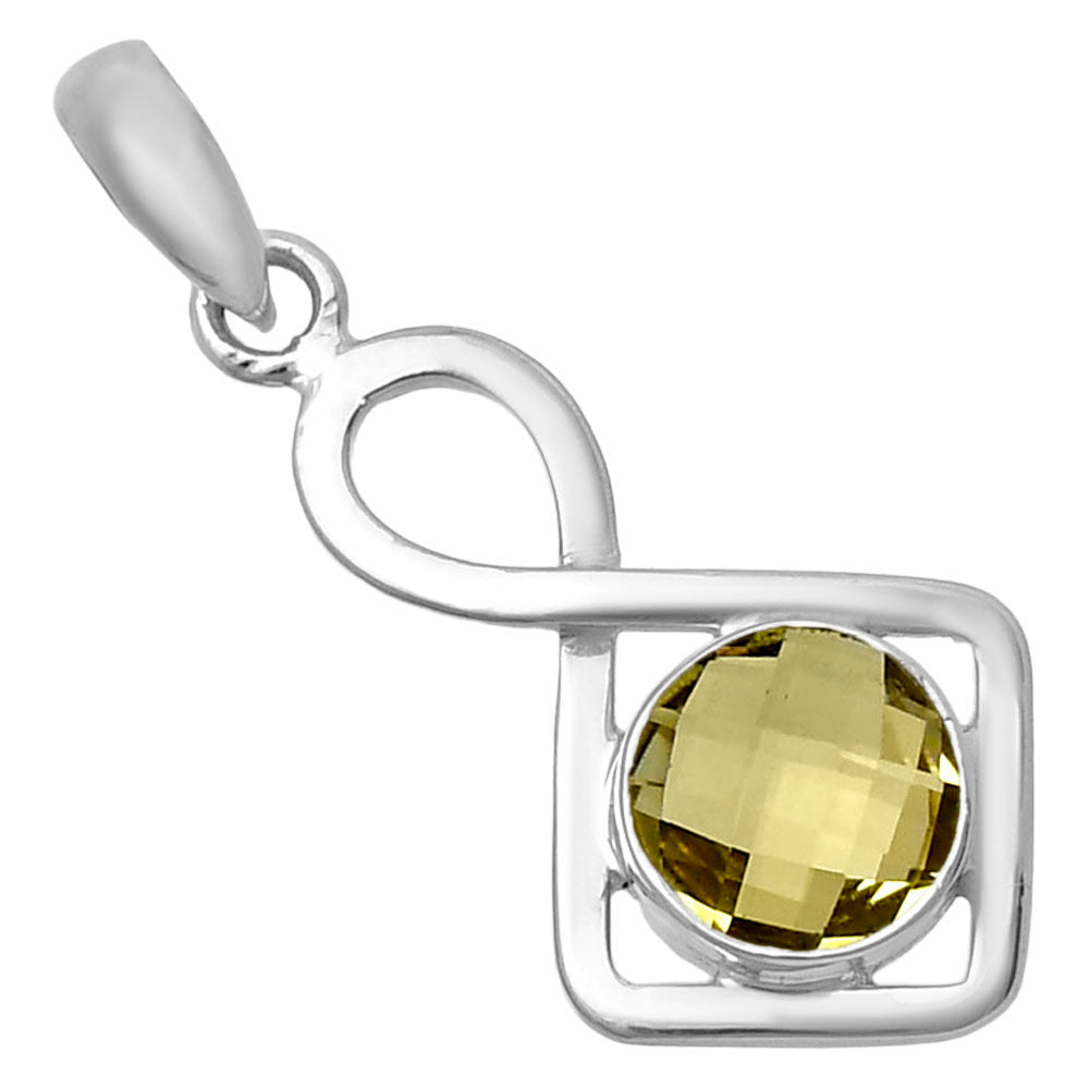 Lemon Quartz Checker Briolette Pendant P-1011 SDP143195