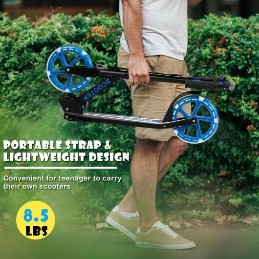 Portable Folding Sports Kick Scooter with LED Wheels-Pink