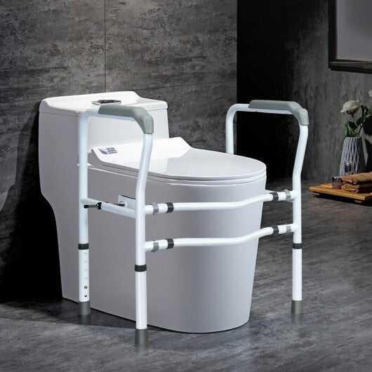 Steel Safety Toilet Rail with Created Fixable Clamp - Color: White