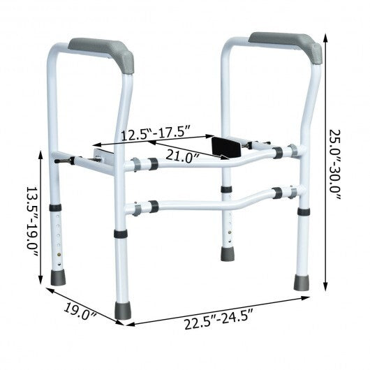 Steel Safety Toilet Rail with Created Fixable Clamp - Color: White