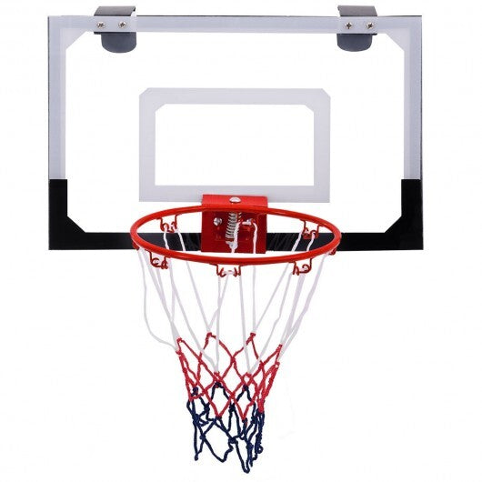 Over-The-Door Mini Basketball Hoop Includes Basketball and 2 Nets - Color: Multicolor