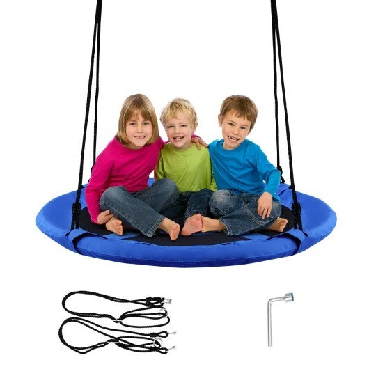 40 Inch Flying Saucer Tree Swing Indoor Outdoor Play Set-Blue - Color: Blue