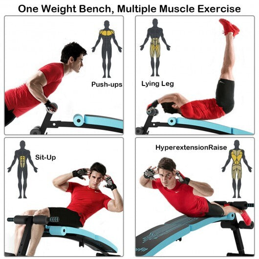Abdominal Twister Trainer with Adjustable Height Exercise Bench-Red