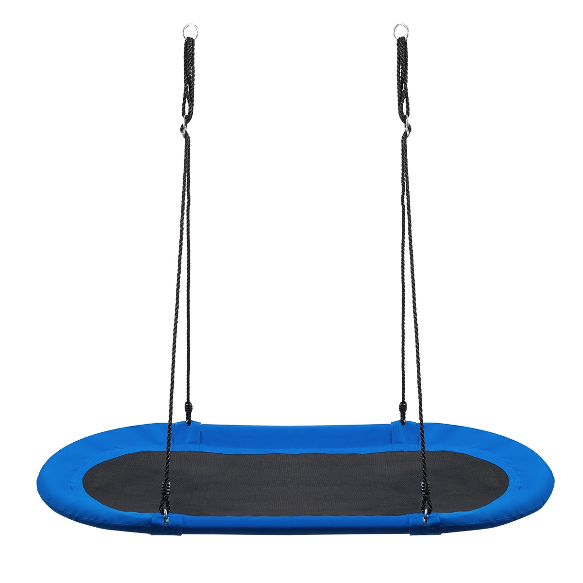 60 Inch Saucer Surf Outdoor Adjustable Swing Set-Blue+Black - Color: Blue