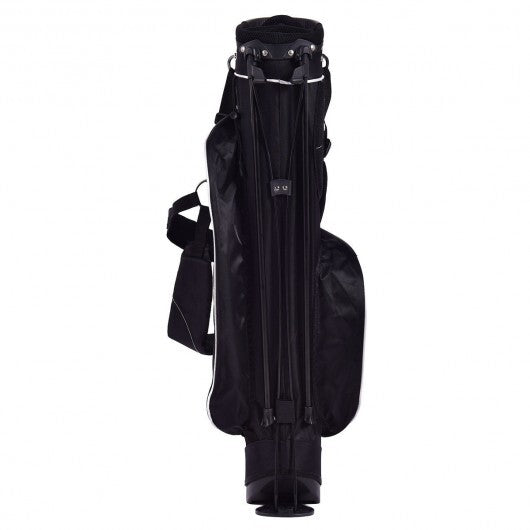 Golf Stand Cart Bag with 4 Way Divider Carry Organizer Pockets-Black - Color: Black