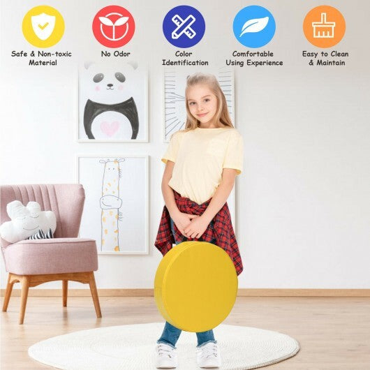 6 Pieces 15 Inch Round Toddler Floor Cushions for Kids-Multicolor