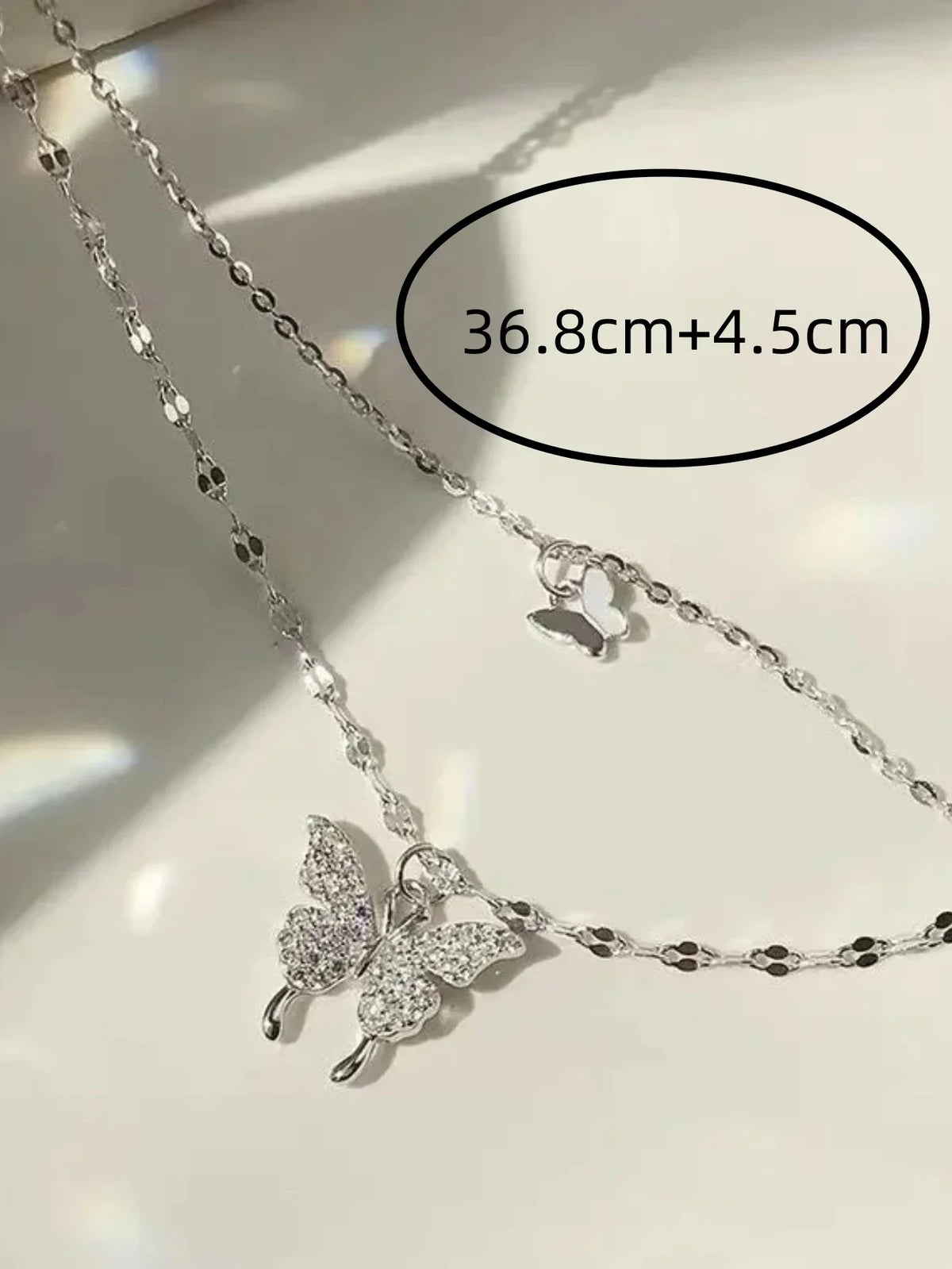 Double Layer Butterfly Necklace for Women, Lats Sparkling Collar Chain, Exquisite Jewelry, Banquet Party, Holiday Gift, 1