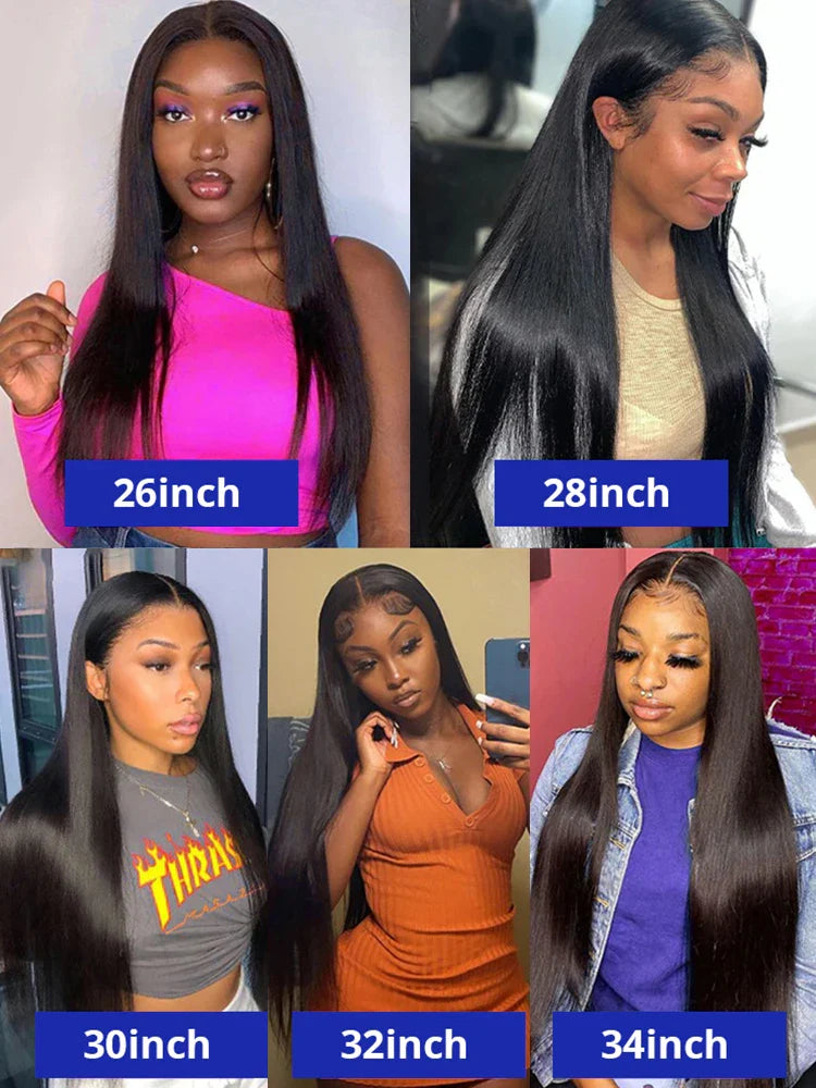 40 42 Inch Straight Human Hair Wigs 13x4 13X6 HD Lace Frontal Wig 300% Density Human Hair Remy Invisible Swiss Lace Wigs For Women