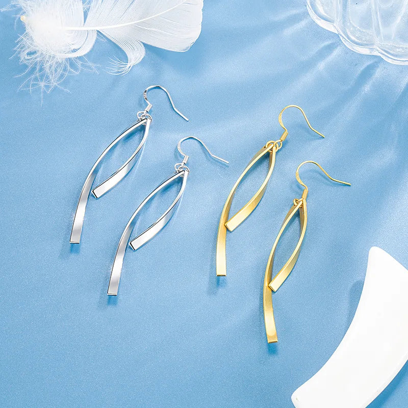 925 Sterling Silver Earrings New Women Elegant Temperament Sterling Anniversary Gift Fashion Jewelry Accessories Geometric Ears