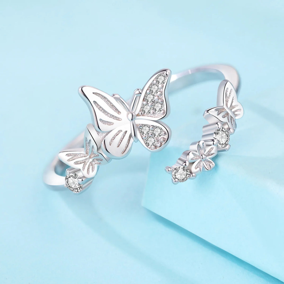 Original 925 Sterling Silver Open Ring Exquisite Panda Dolphin Adjustable Ring Original Daily Fine Jewelry Women Birthday Gifts
