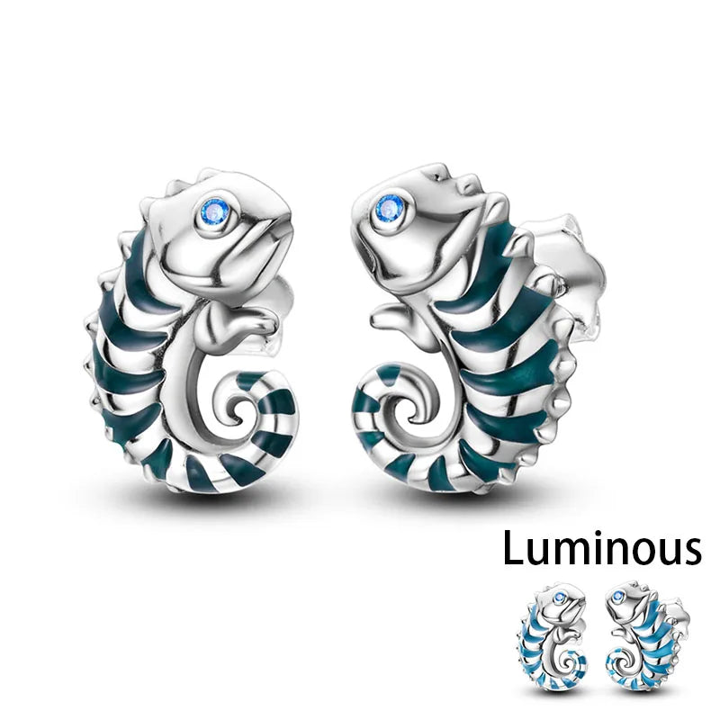 Original 925 Sterling Silver Colorful Cute Animal Pet Stud Earrings For Women Collocation For Girlfriend Birthday Gift