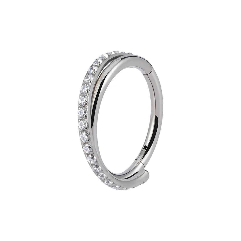 Right Grand Implant Grade Titanium Hinged Seamless Earrings Clicker Hoop Ring for Cartilage Helix Rook Septum Daith Tragus Conch
