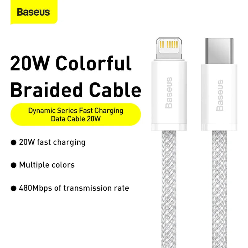 Baseus USB C Cable For IPhone 14 13 12 11 Pro Max Xs Plus 20W 30W Fast Charging Cable Type C Data Wire For ipad Macbook