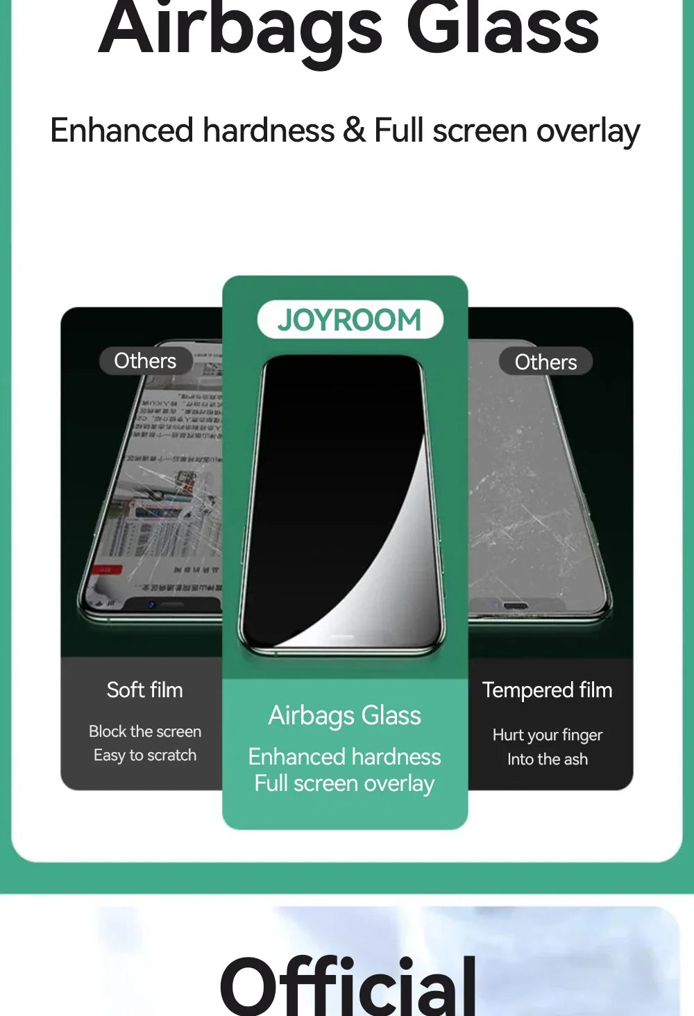 Joyroom 3/2/1PCS HD Glass For iPhone 18 17 16 15 Pro Max Screen Protector Full Screen Glass Protection For iPhone 18 17 16 15Pro