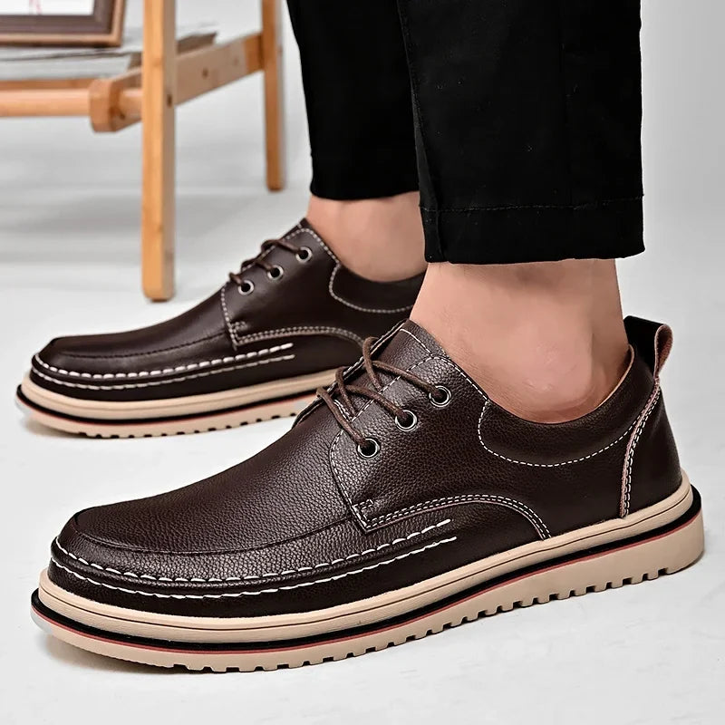 Leather Men Oxfords Shoes Handmade Italian Mens Casual Shoes  Brand Leisure Male Loafers