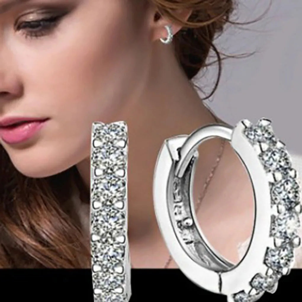2026 Autumn Winter Fast Ship Newest Luxury Romantic Women Jewelry  Plated Rhinestone Crystal Hoop Earrings For Women Wholesale