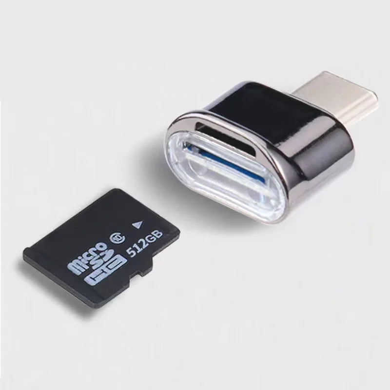 2 Pcs TF Card Reader, Silver USB C to USB Adapter, Suitable for iPhone 17/17 Pro and Other Mobile Phones