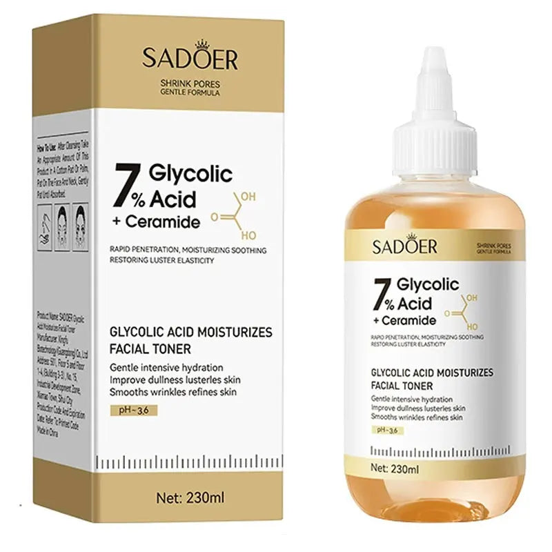 Toner SADOER Glycolic Acid Soothing Moisturizing Serum Improves Dirty and Dry Skin Fine Lines