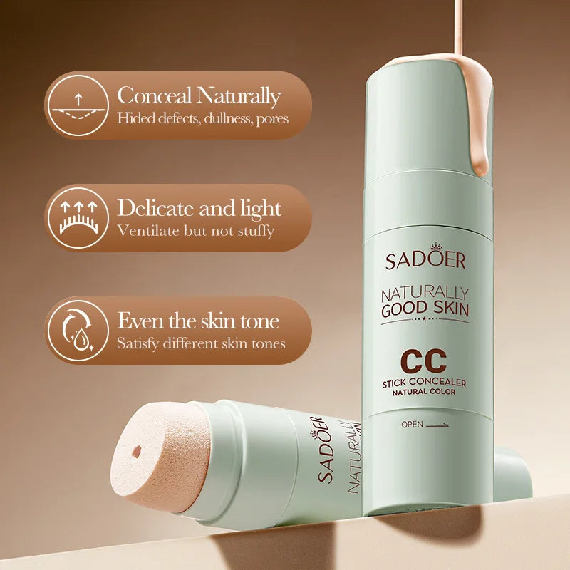 SADOER Concealer CC Stick Concealer Not Take Off Makeup Waterproof Consolidation Moisturizing Makeup Concealer