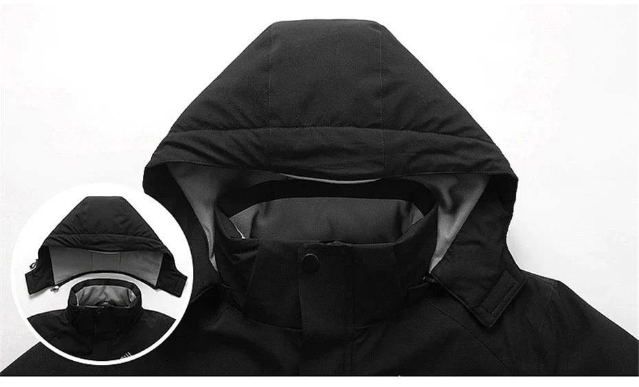 Heating Jackets Men Winter Warm Heated Windbreaker 8 Zones Electric Heated Coat Waterproof Coat Plus Size 5XL Outerwear Male