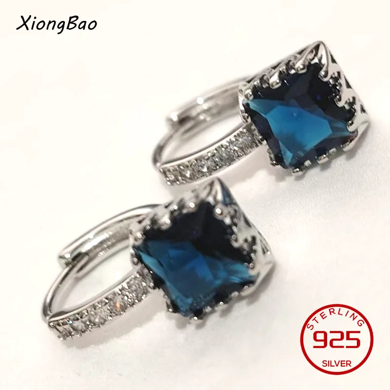 925 Sterling Silver Earrings New Women Elegant Temperament Sterling Anniversary Gift Fashion Jewelry Accessories Geometric Ears