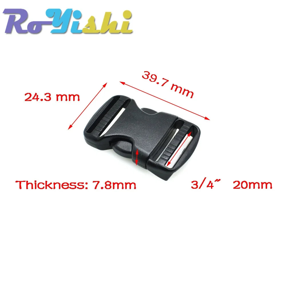 2-10 Pcs/Pack 20~50mm Plastic Hardware Dual Adjustable Side Release Buckles Molle Tatical Backpack Belt Bag Parts Strap Webbing