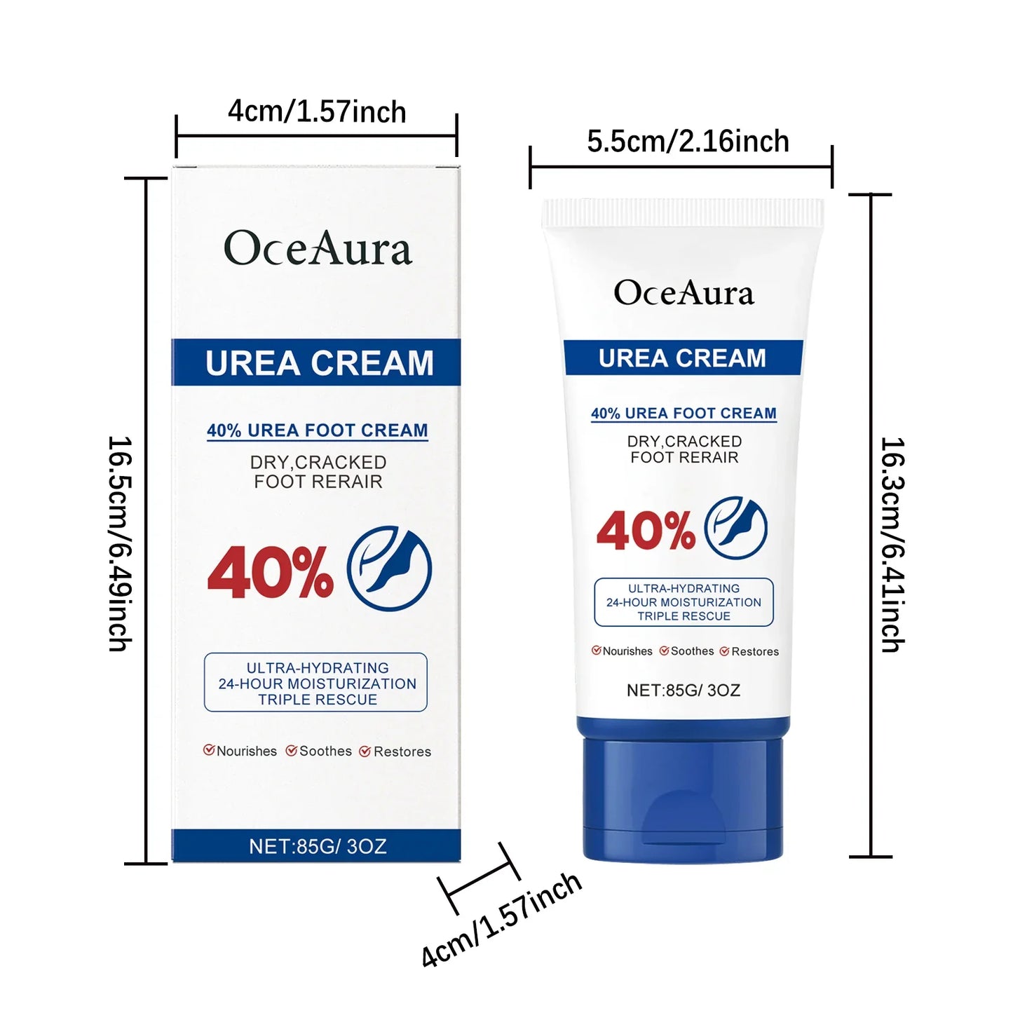 40% Urea Foot Cream Softening Dry Cracked Heels Deep Moisturizing Improve Roughness Remove Callus Exfoliation Foot Care Cream
