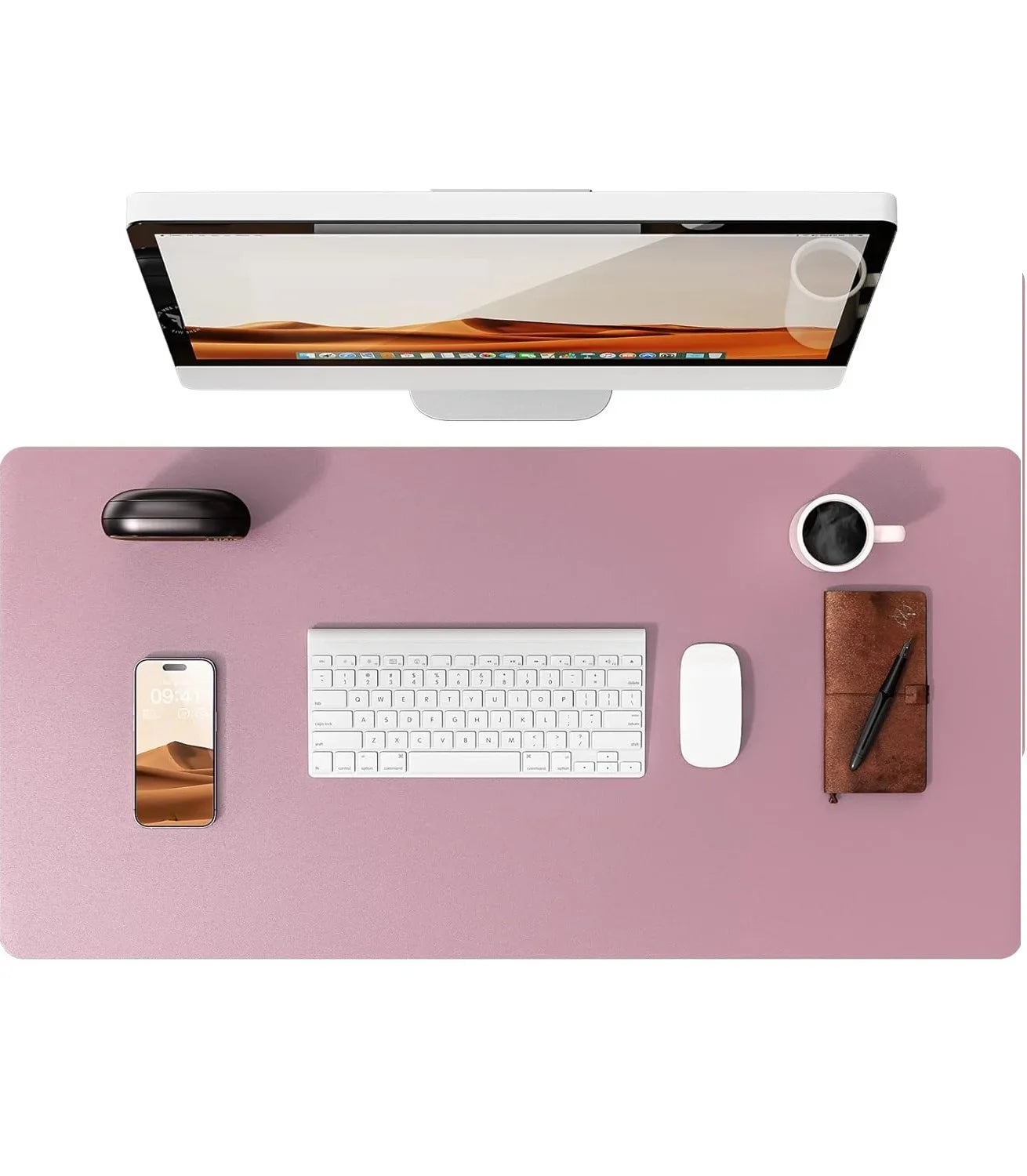 Large Mouse Pad,Office Desk Mat, Leather Desk Pad Protector, Non-Slip PU Leather Desk Blotter, Laptop Desk Pad