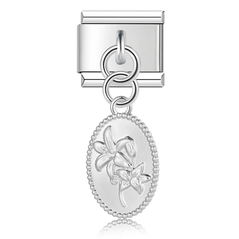 Hapiship 9mm Width Original Daisy Unicorn Angel Cup Santa Claus Italian Charm Fit Bracelet Stainless Steel Jewelry Making DJ050