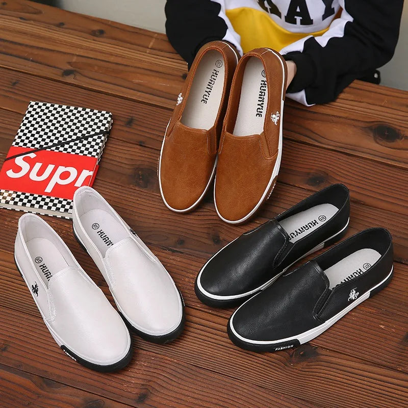 2026 New Leather Men's Shoes Luxury Fashion Men Casual Shoes Retro Comfortable Loafers High Quality Men's Sneakers Driving Shoes