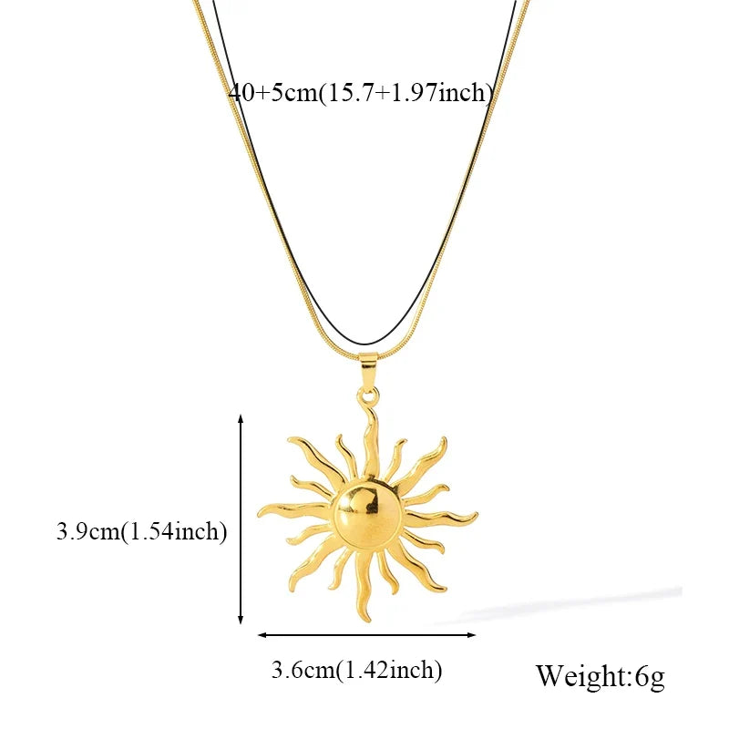 GANEMLY 316l Stainless Steel Luxury Bling Cubic Zirconia Eye Droplets Pendant Necklace Women Chic Romantic Waterproof Jewelry