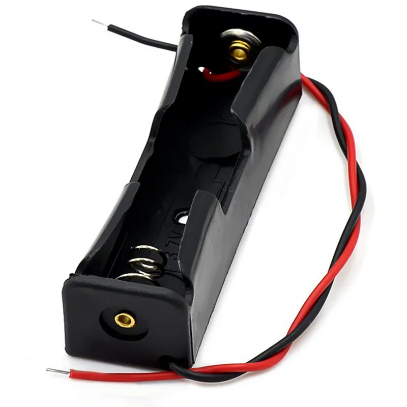 Black Plastic Battery Storage Case DIY Holder 1X 2X 3X 4X 18650 Battery Box with Wire Lead Pin for Electronics 18650 Battery Con