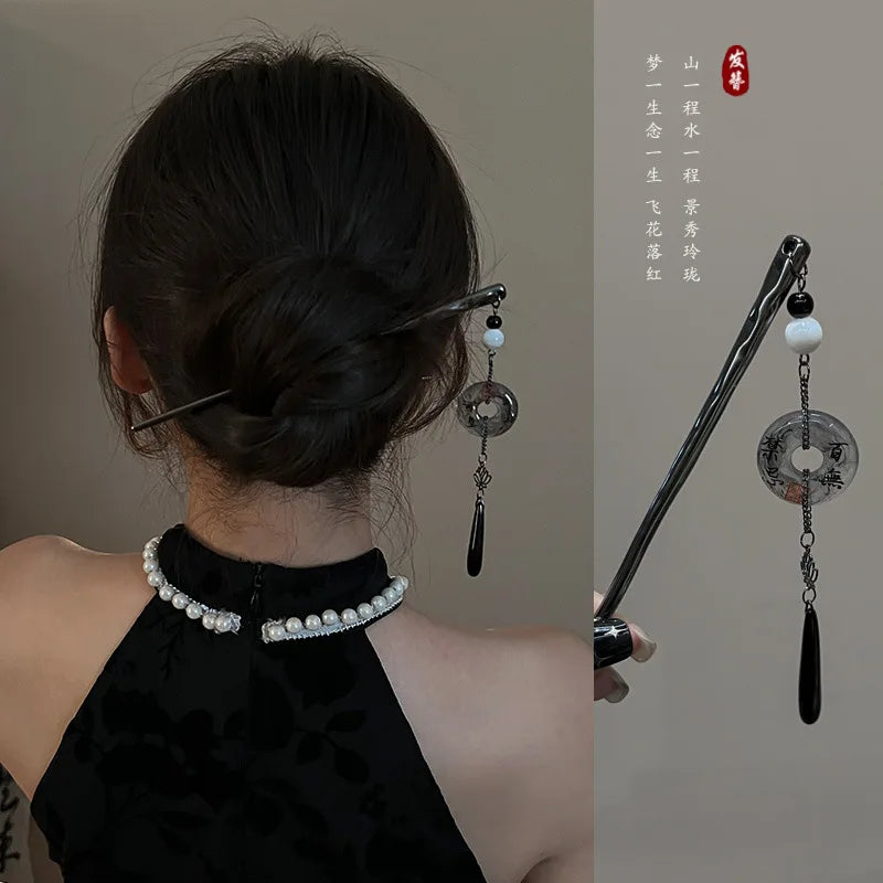 Ancient Chinese Style Elegant Butterfly Tassel Hair Stick for Women Girls Classical Hairpin Chinese Hair Accessories Jewelry