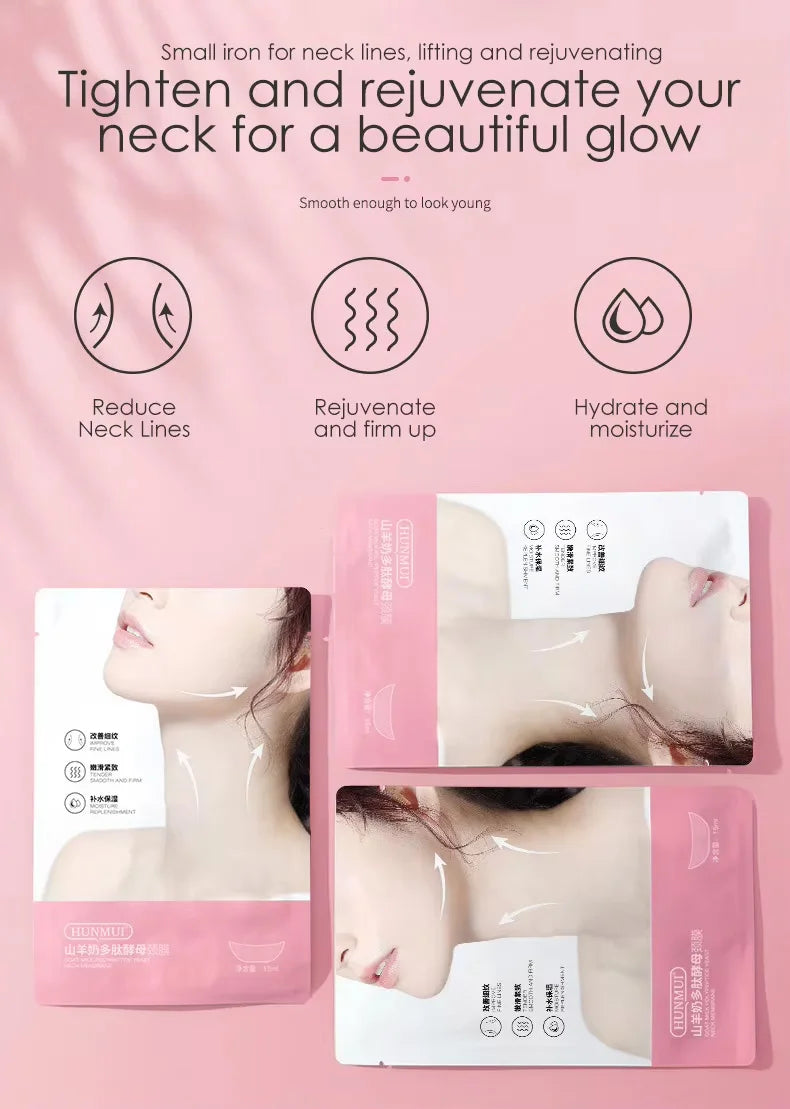 10pcs Goat Milk Neck Mask Collagen Firming Hydrating Crystal Neck Masks Skincare Nourishing Brightening Beauty Necks Skin Care