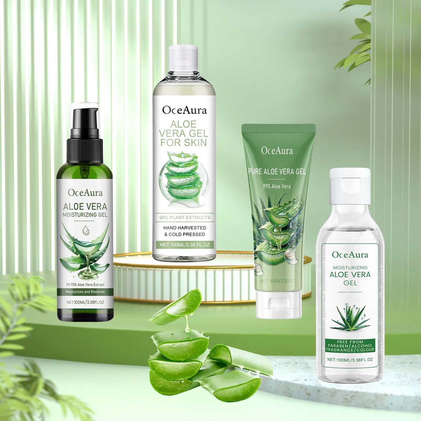 Aloe Vera Gel Pore Shrinking Oil Control Ance Remover Moisturizing Brighten Anti-Aging Facial Essence Beauty Skin Care Products