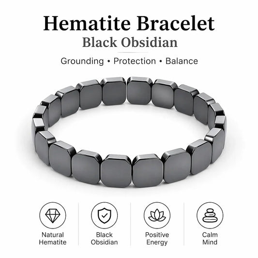 Hematite Bracelet For Men Reclaim Your Edge Confidence Natural Hematite Stone Beaded Stretch Healing Bracelets Gift Jewelry