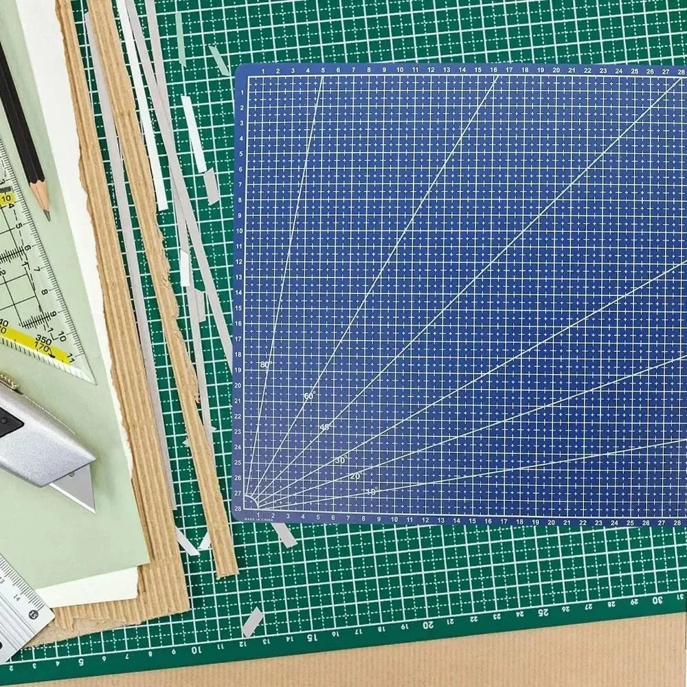 A3 Self-Healing Cutting Mat 45×30×0.09cm, Double-Sided Anti-Cut PVC Pad for Leather Craft, Student DIY Art Projects
