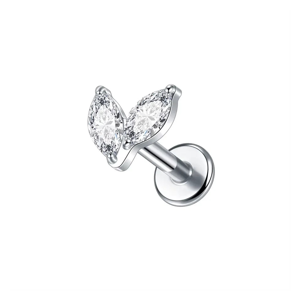 1Pc G23 Titanium Cartilage Stud Earrings for Women Lip Stud Labret Piercing Helix Daith Piercing Body Jewelry
