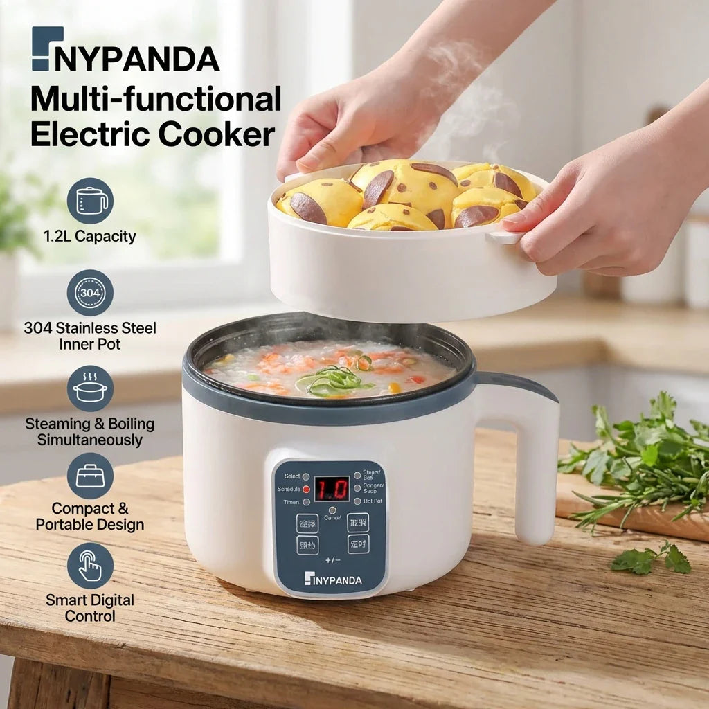 1.7L Electric Rice Cooker Single Double Layer 220V Non-Stick Smart Mechanical Multi-Cooker for Home Use Steamed Rice Pot