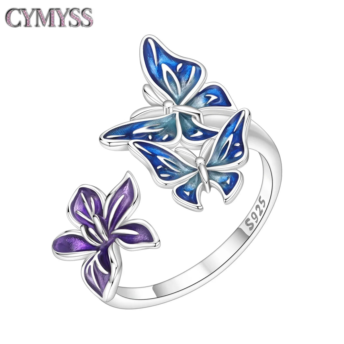 Original 925 Sterling Silver Open Ring Exquisite Panda Dolphin Adjustable Ring Original Daily Fine Jewelry Women Birthday Gifts