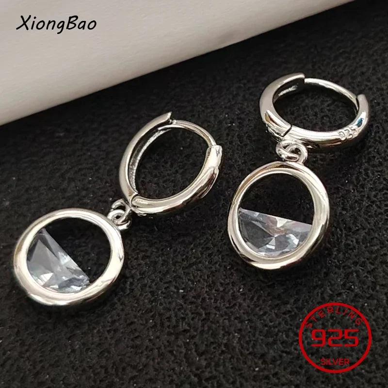 925 Sterling Silver Earrings New Women Elegant Temperament Sterling Anniversary Gift Fashion Jewelry Accessories Geometric Ears