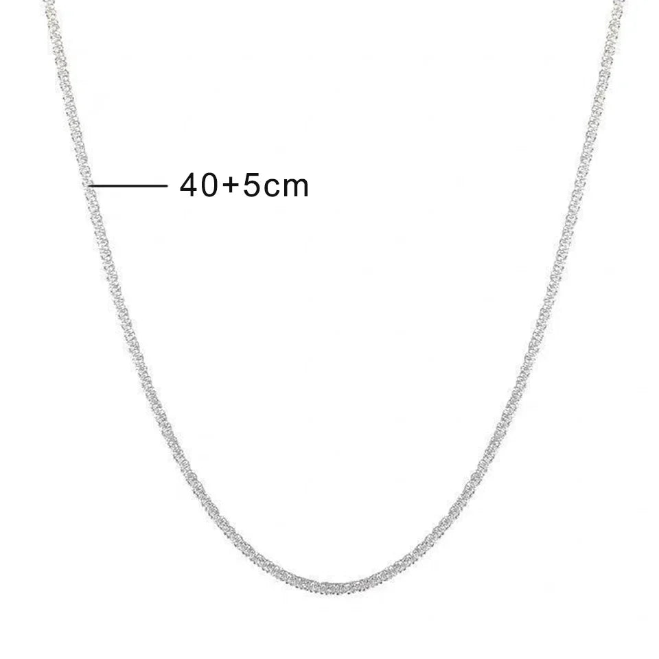 Trend Sparkling Silver Color Choker Necklace For Women Elegant Clavicle Chain Necklace Party Wedding Collar Jewelry Gifts