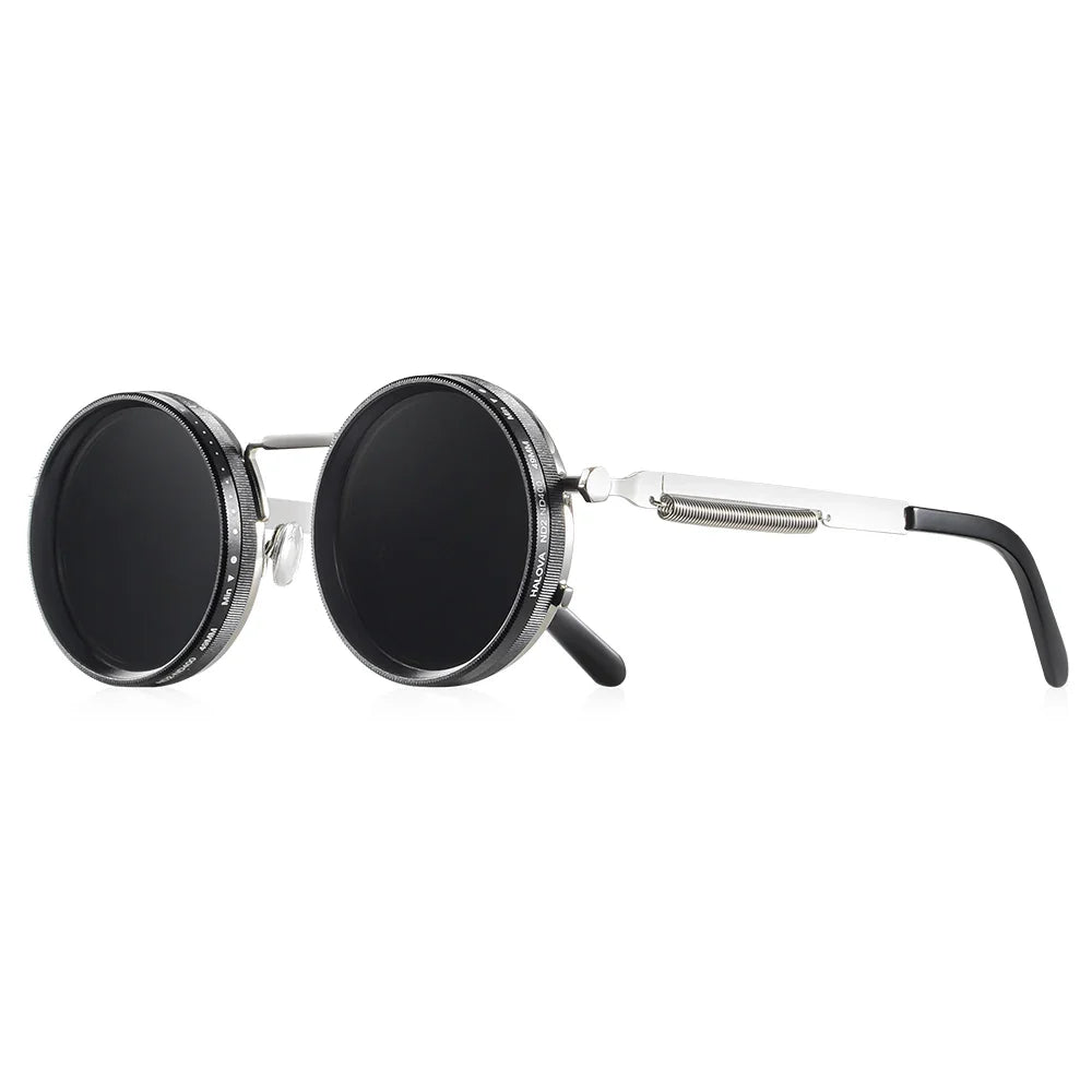 CRIXALIS Polarized Round Sunglasses ND9 Adjustable Dimming Men Women Retro Punk Men's Fishing Eyeglasses Outdoor Shades UV400