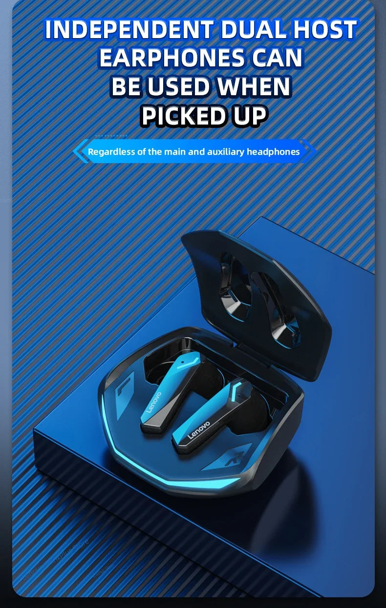 Choice Lenovo GM2 Pro Wireless Bluetooth Headset Gamer Earbuds Wireless Headphones Music Dual Mode Earbuds Music Sport Bluetooth